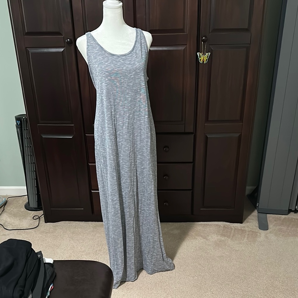 Victoria's Secret Gray Sleeveless Scoop Neck Maxi Sundress